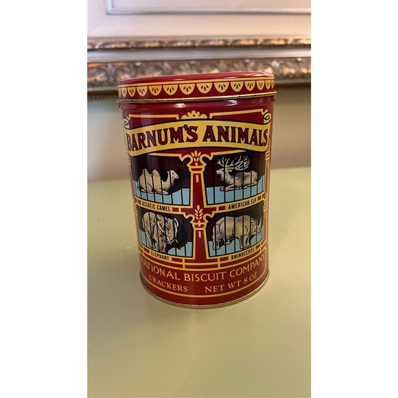 Nabisco Kitchen Vintage 979 Nabisco Barnums Animal Cracker Tin Can